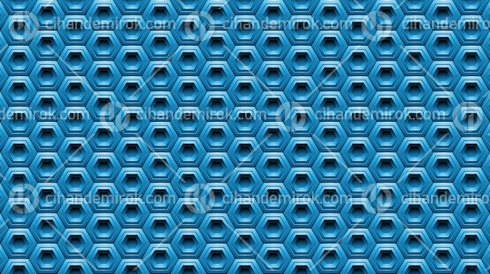 Blue Embossed Hexagon Background Vector Illustration