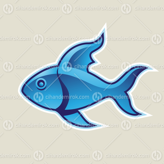 Blue Fish or Pisces Icon Vector Illustration