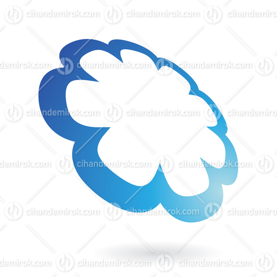 Blue Flower Like Abstract Logo Icon in Perspective