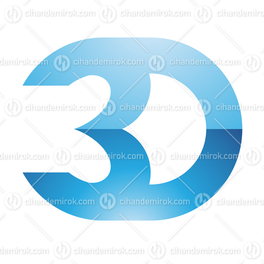 Blue Glossy 3d Tech Symbol