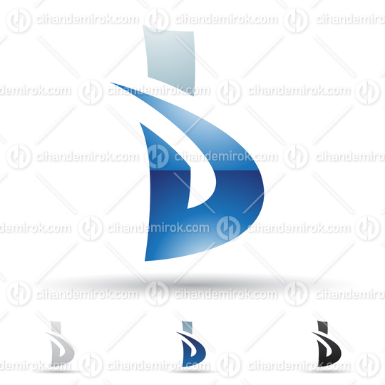 Blue Glossy Abstract Bold Spiky Logo Icon of Letter B
