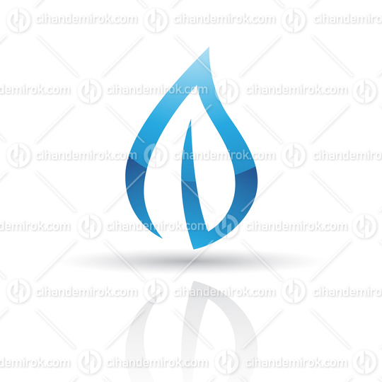 Blue Glossy Abstract Leaf Logo Icon