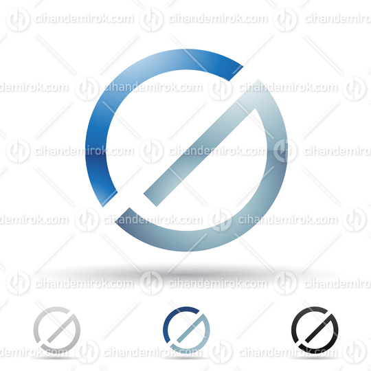 Blue Glossy Abstract Logo Icon of Round Slim Letter G