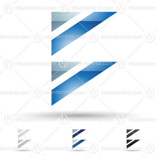 Blue Glossy Abstract Triangular Logo Icon of Letter B