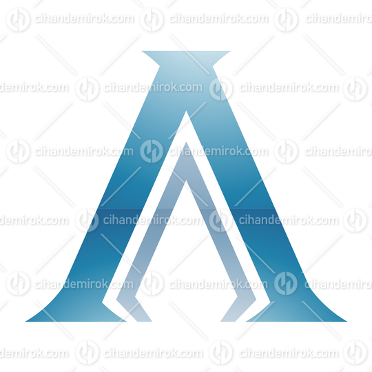 Blue Glossy Antique Style Letter A Logo Icon - Bundle No: 032