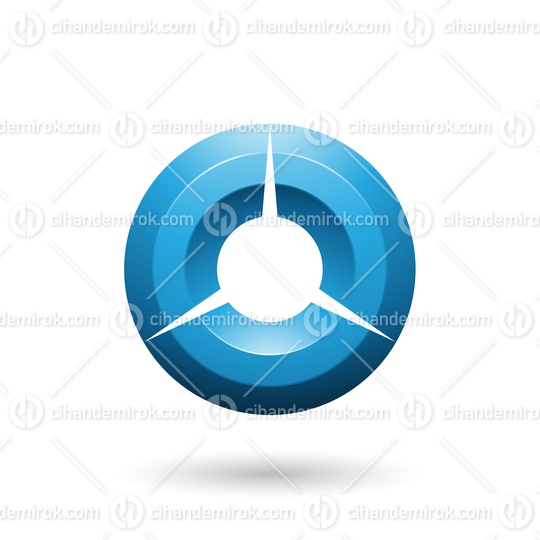 Blue Glossy Shaded Circle Vector Illustration