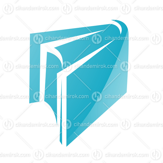 Blue Glossy Simplistic Book Icon