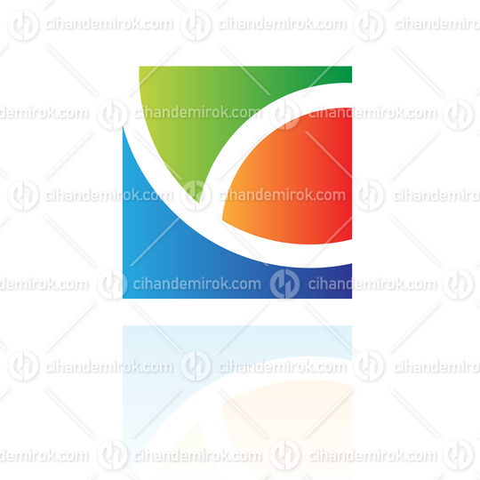 Blue Green and Orange Square Logo Icon