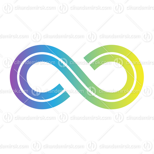 Blue Green and Yellow Infinity Symbol with Retro Stripes