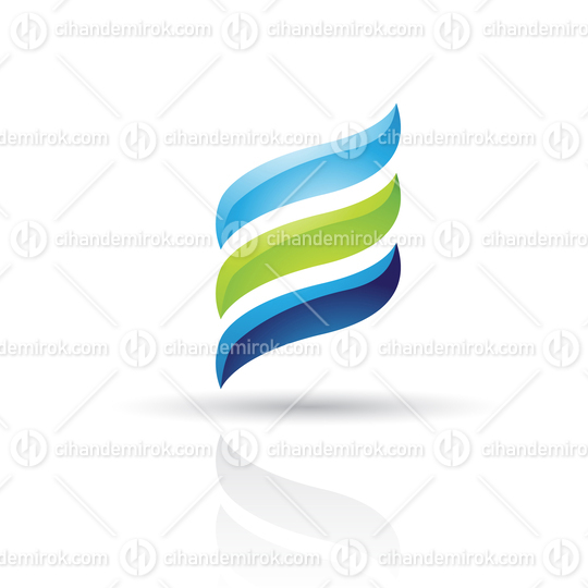 Blue Green Glossy Abstract Bulb Like Logo Icon