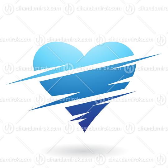 Blue Heart Icon with Swooshed Lines