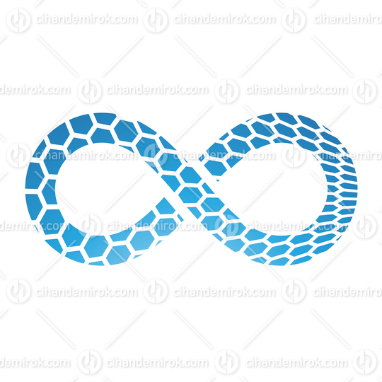 Blue Infinity Symbol with Honeycomb Pattern