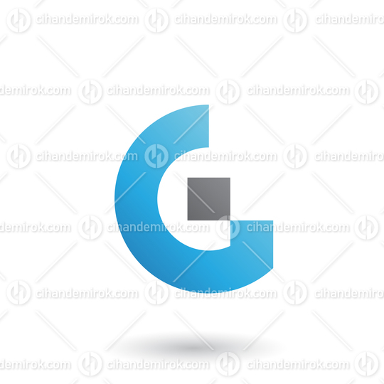 Blue Letter G with Rectangular Shapes Vector Illustration