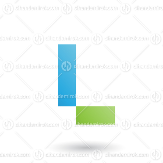 Blue Letter L with Rectangular Shapes Vector Illustration