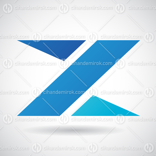 Blue Letter Z with a Rectangle and Triangles