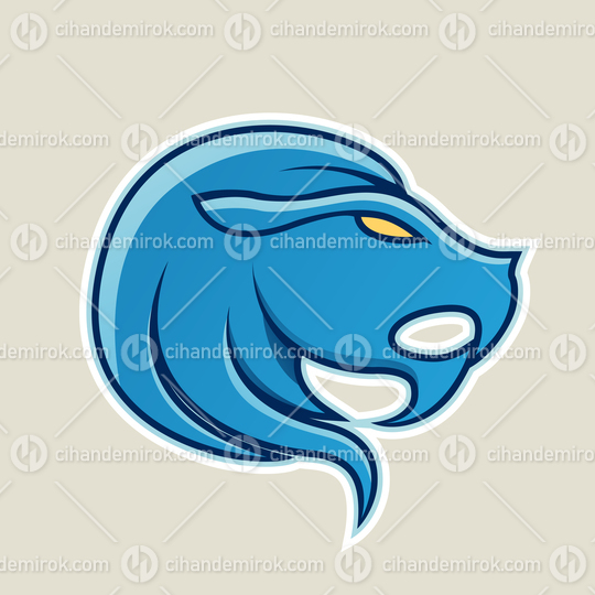 Blue Lion or Leo Icon Vector Illustration