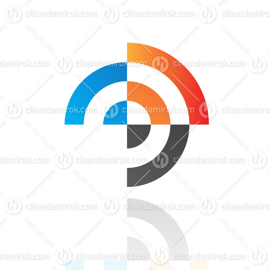 Blue Orange and Black Abstract Round Target Logo Icon