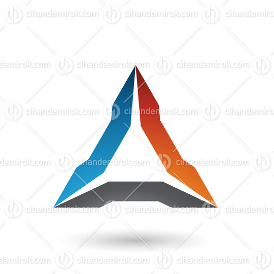 Blue Orange and Black Spiked Triangle Vector Illustration
