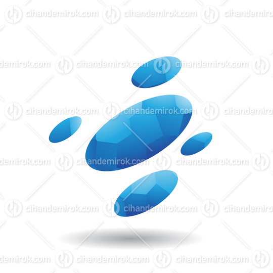 Blue Oval Dots Icon with Mosaic Pattern