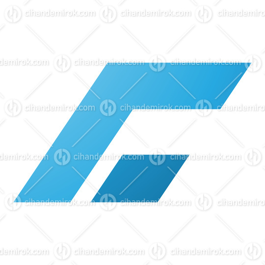 Blue Rectangular Italic Letter C Icon