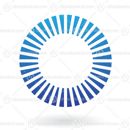 Blue Rectangular Shapes Forming an Abstract Circle Logo Icon