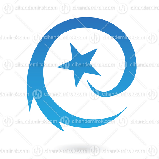 Blue Round Shooting Star Icon