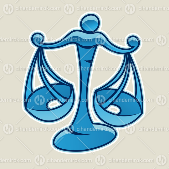 Blue Scales and Libra Icon Vector Illustration