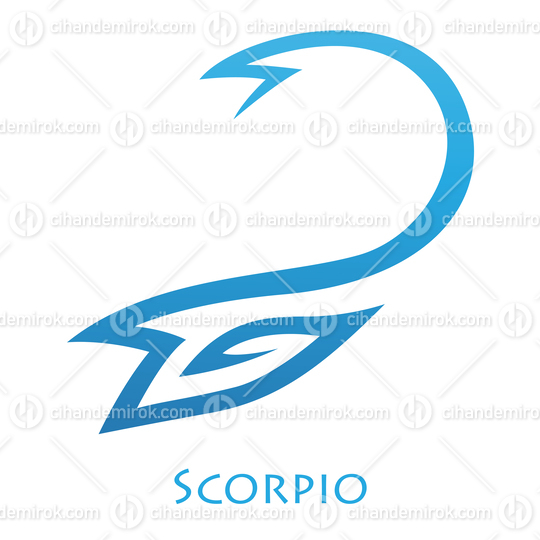 Blue Scorpio Zodiac Star Sign with Simplistic Lines