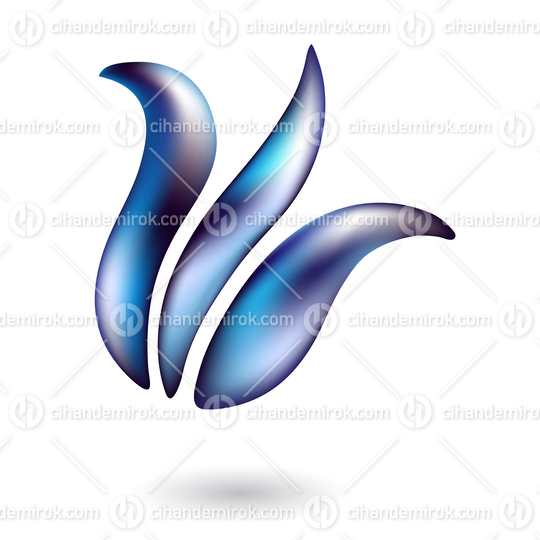 Blue Shiny Tulip Flower Icon