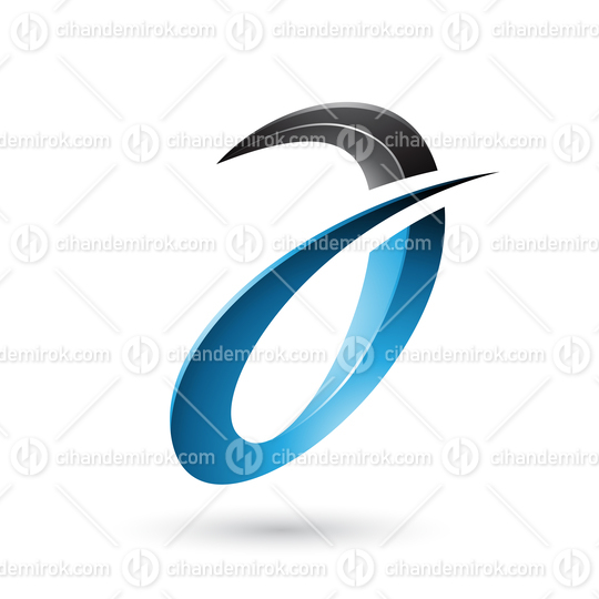 Blue Spiky and Glossy Letter A Vector Illustration