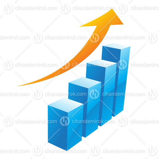 Blue Stat Bars with an Up-Facing Orange Arrow