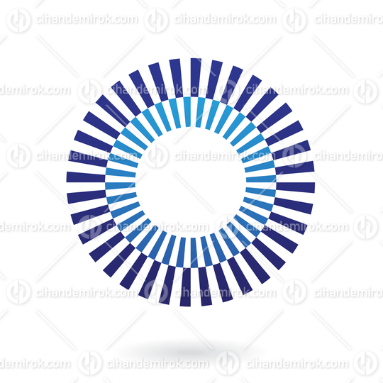 Blue Striped Abstract Logo Icon of Intertwined Circles