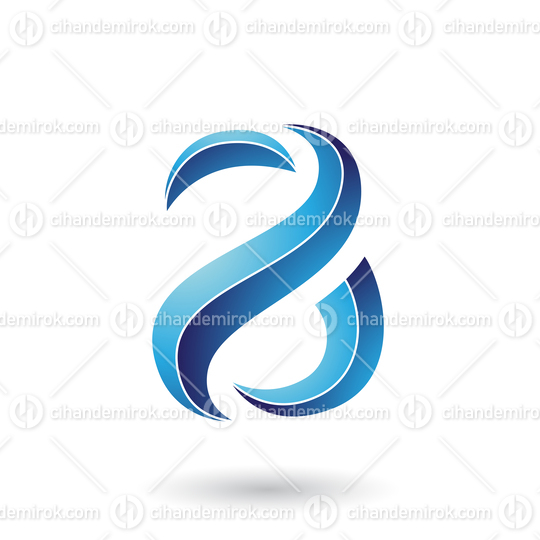 Blue Striped Snake Shaped Letter A Vector Illustration