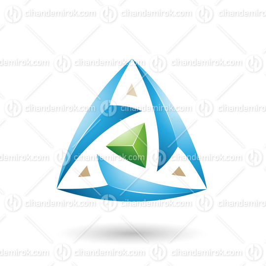 Blue Triangle with Arrows Vector Illustration