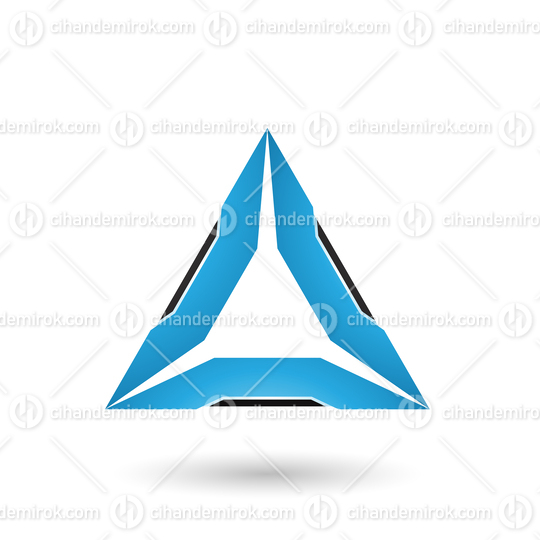 Blue Triangle with Black Edges Vector Illustration