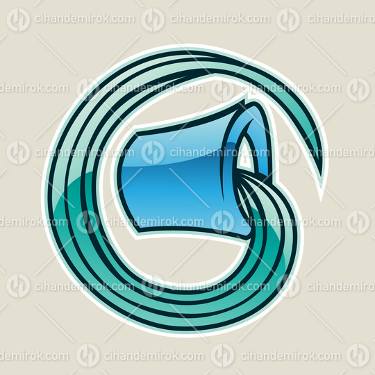 Blue Water Bucket Vector Illustration