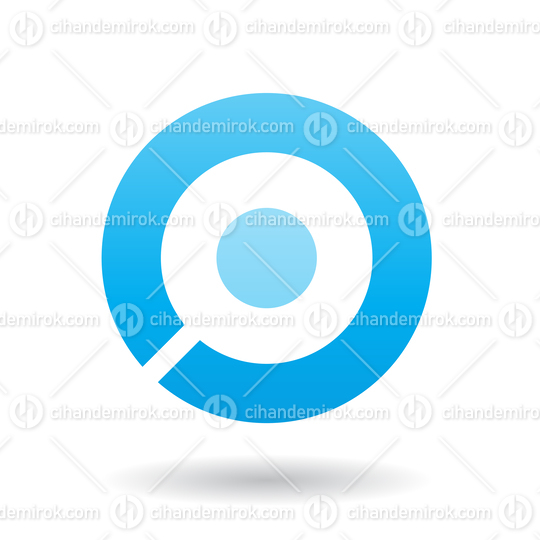 Bold Blue Icon for Letter O Vector Illustration