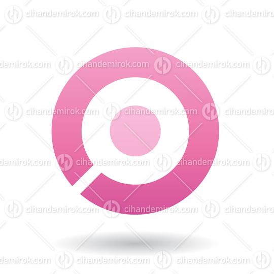 Bold Magenta Icon for Letter O Vector Illustration