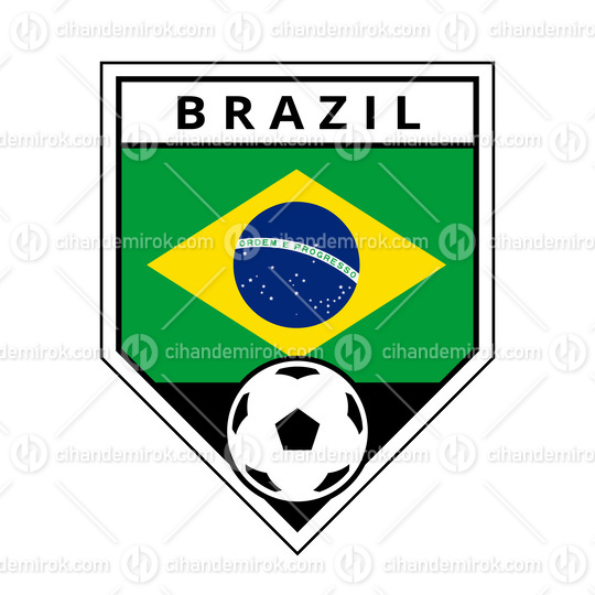 Brazil Angled Team Badge for Football Tournament