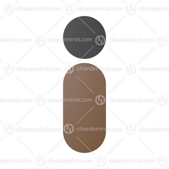 Brown and Black Abstract Round Person Shaped Letter I Icon