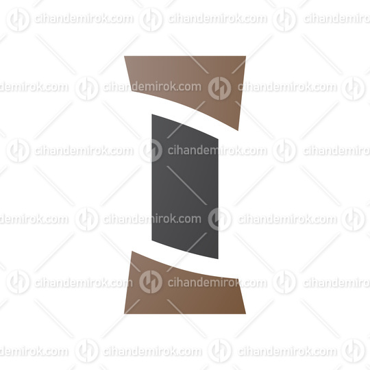 Brown and Black Antique Pillar Shaped Letter I Icon