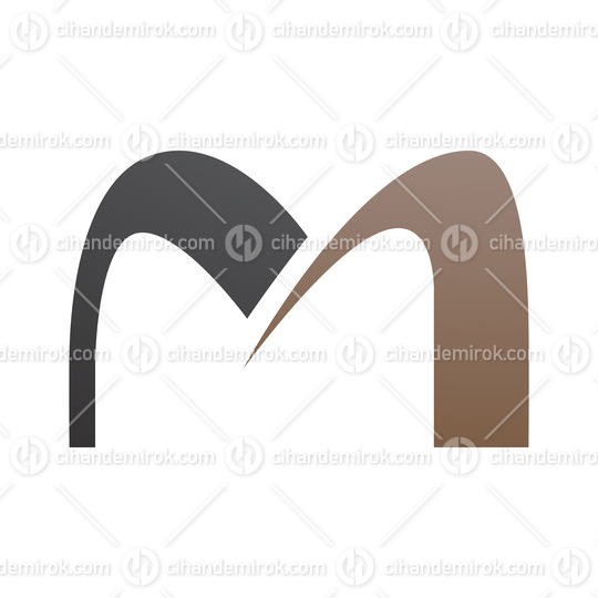 Brown and Black Arch Shaped Letter M Icon