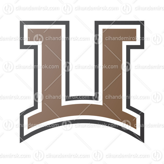 Brown and Black Arch Shaped Letter U Icon