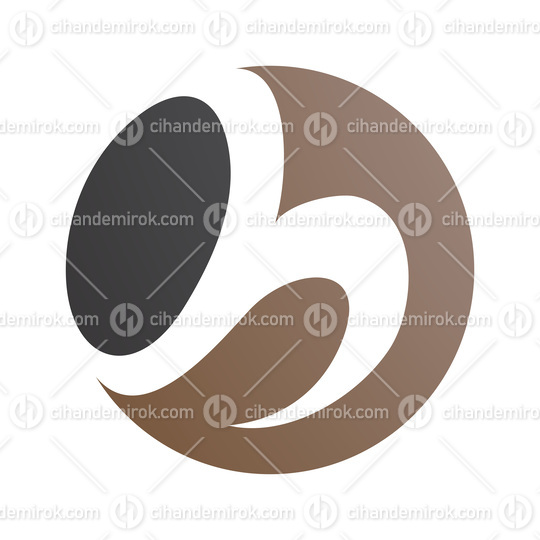 Brown and Black Circle Shaped Letter H Icon