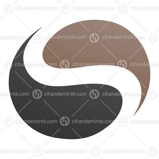 Brown and Black Circle Shaped Letter S Icon