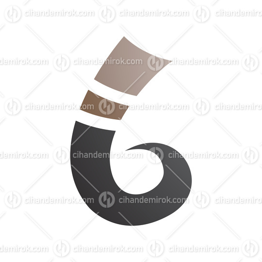 Brown and Black Curly Spike Shape Letter B Icon