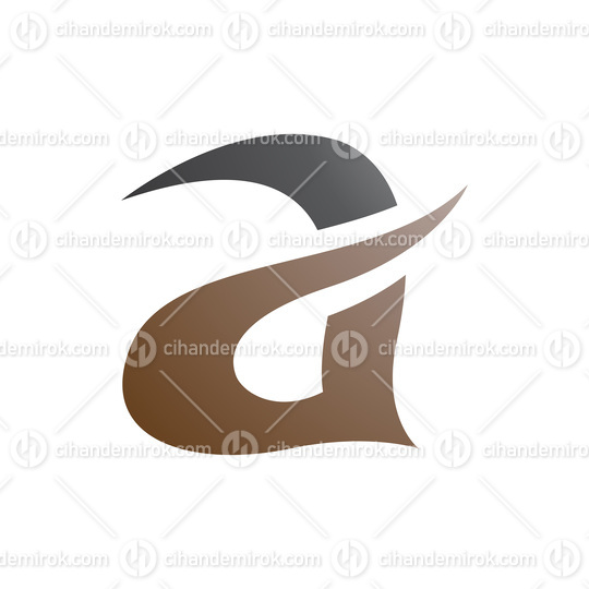 Brown and Black Curvy Spikes Letter A Icon