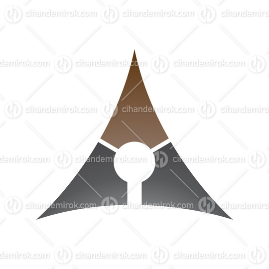 Brown and Black Deflated Triangle Letter A Icon