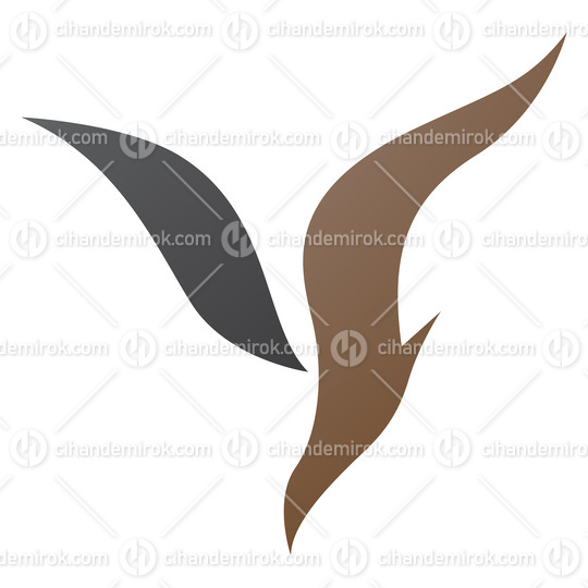 Brown and Black Diving Bird Shaped Letter Y Icon