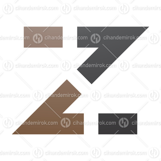 Brown and Black Dotted Line Shaped Letter Z Icon